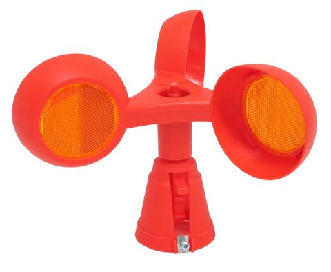 Red Safety Roto Reflector with orange reflective cups